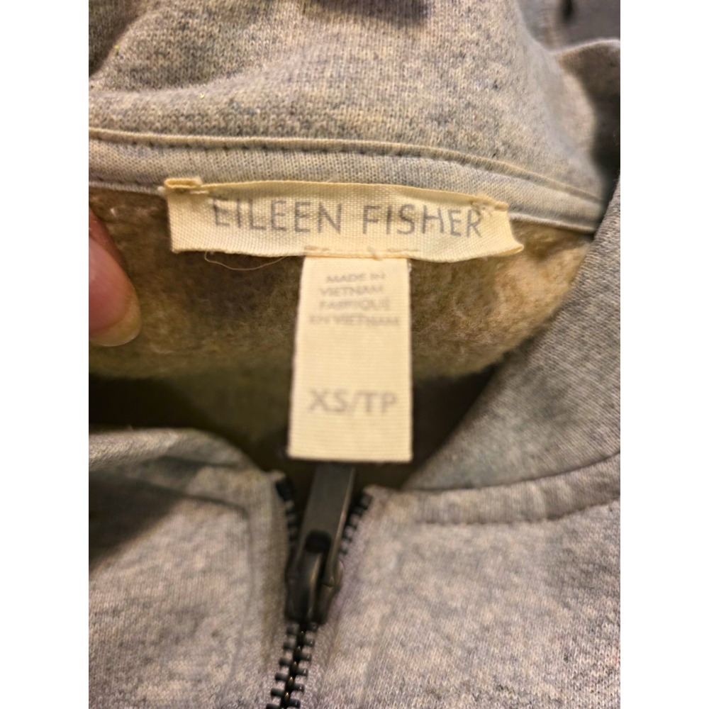 Eileen Fisher Gray Knit Full Zip Basic Bomber Jacket Womens XL Regular